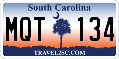 SC license plate MQT134