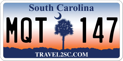 SC license plate MQT147