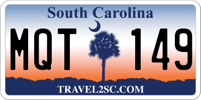 SC license plate MQT149
