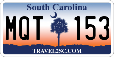 SC license plate MQT153