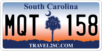 SC license plate MQT158