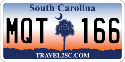 SC license plate MQT166