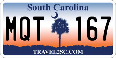 SC license plate MQT167