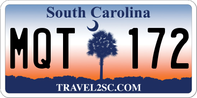 SC license plate MQT172