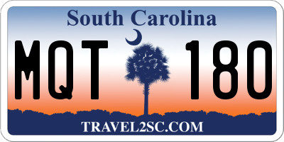 SC license plate MQT180