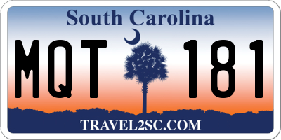 SC license plate MQT181