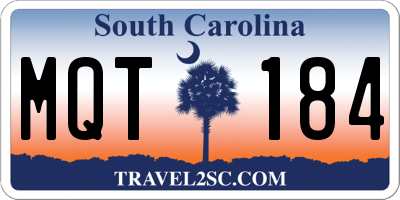 SC license plate MQT184