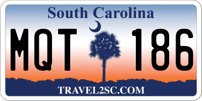 SC license plate MQT186