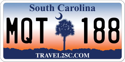 SC license plate MQT188