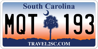 SC license plate MQT193