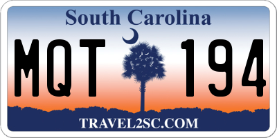 SC license plate MQT194