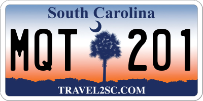 SC license plate MQT201