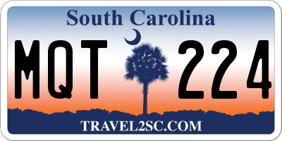 SC license plate MQT224