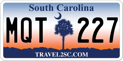 SC license plate MQT227