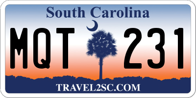 SC license plate MQT231