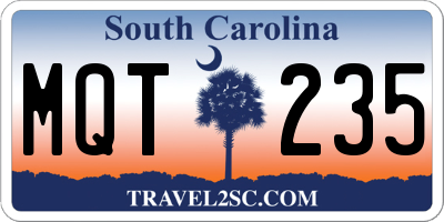 SC license plate MQT235