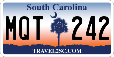 SC license plate MQT242