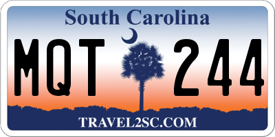 SC license plate MQT244