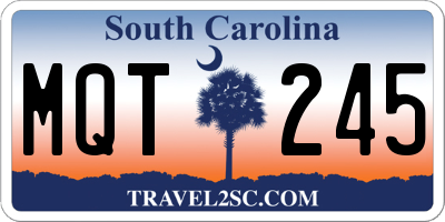 SC license plate MQT245