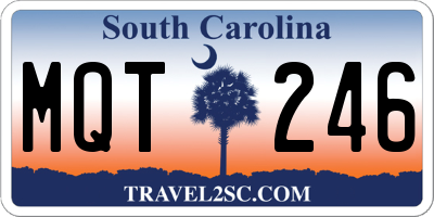 SC license plate MQT246