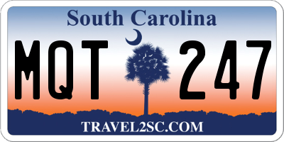 SC license plate MQT247