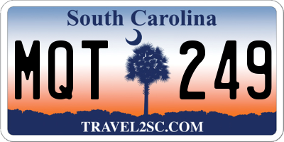 SC license plate MQT249