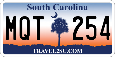SC license plate MQT254