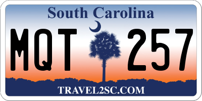 SC license plate MQT257