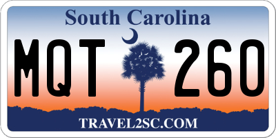 SC license plate MQT260