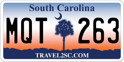 SC license plate MQT263