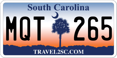SC license plate MQT265