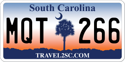 SC license plate MQT266