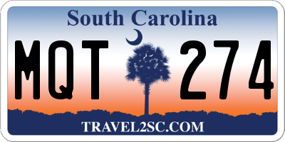 SC license plate MQT274