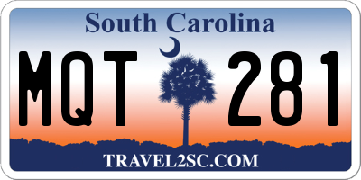 SC license plate MQT281