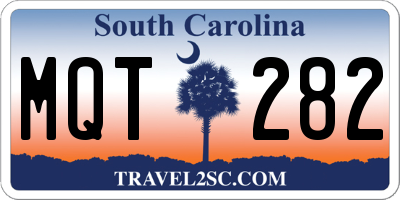 SC license plate MQT282