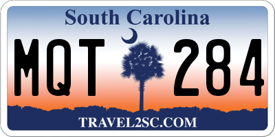 SC license plate MQT284