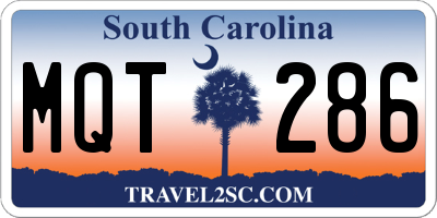 SC license plate MQT286