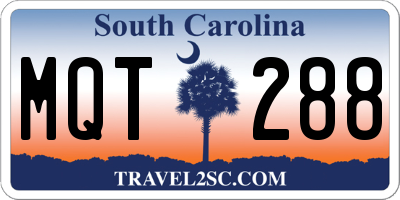 SC license plate MQT288