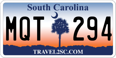 SC license plate MQT294