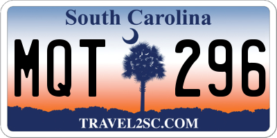 SC license plate MQT296