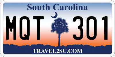 SC license plate MQT301