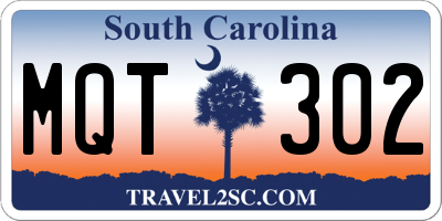 SC license plate MQT302