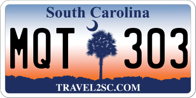 SC license plate MQT303