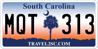 SC license plate MQT313