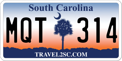 SC license plate MQT314