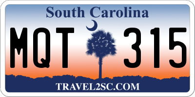 SC license plate MQT315