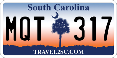 SC license plate MQT317