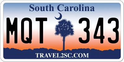 SC license plate MQT343