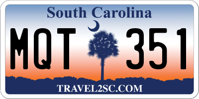 SC license plate MQT351