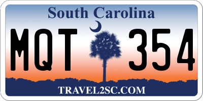 SC license plate MQT354